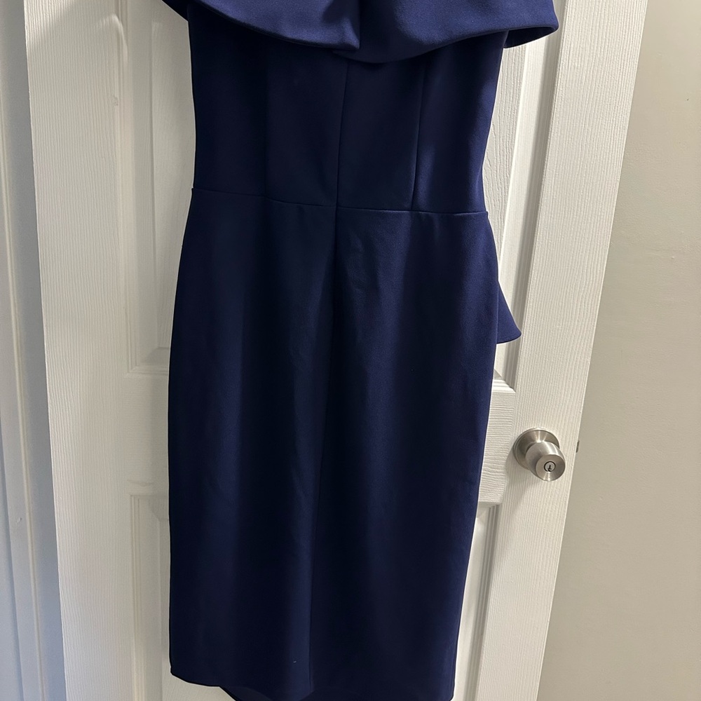 Adam One Shoulder Navy Dress - Picture 3 of 3